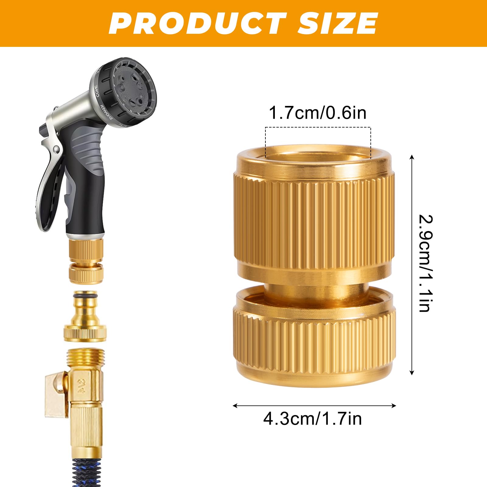 Raccordi Per Acqua Domestica YMYNY Adattatore Per Rubinetto Filettato Per Tubo Da Giardino 2 In 1, Connettore Filettato In Kit Giardinaggio