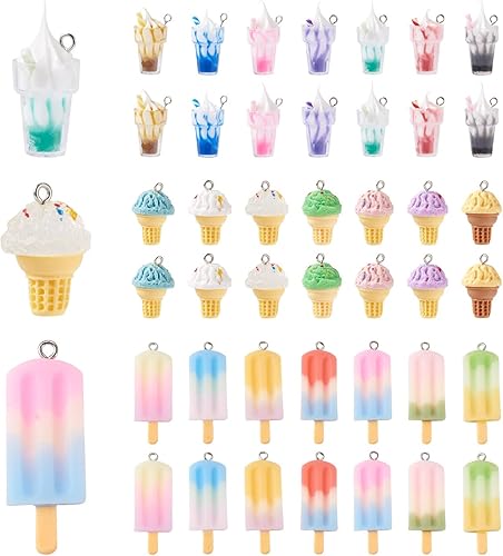 Miniatura 1 de Craftdady Colgantes de plástico de resina en miniatura para aperitivos, colgantes de jugo de bebida de hielo, linda botella de fruta, llavero