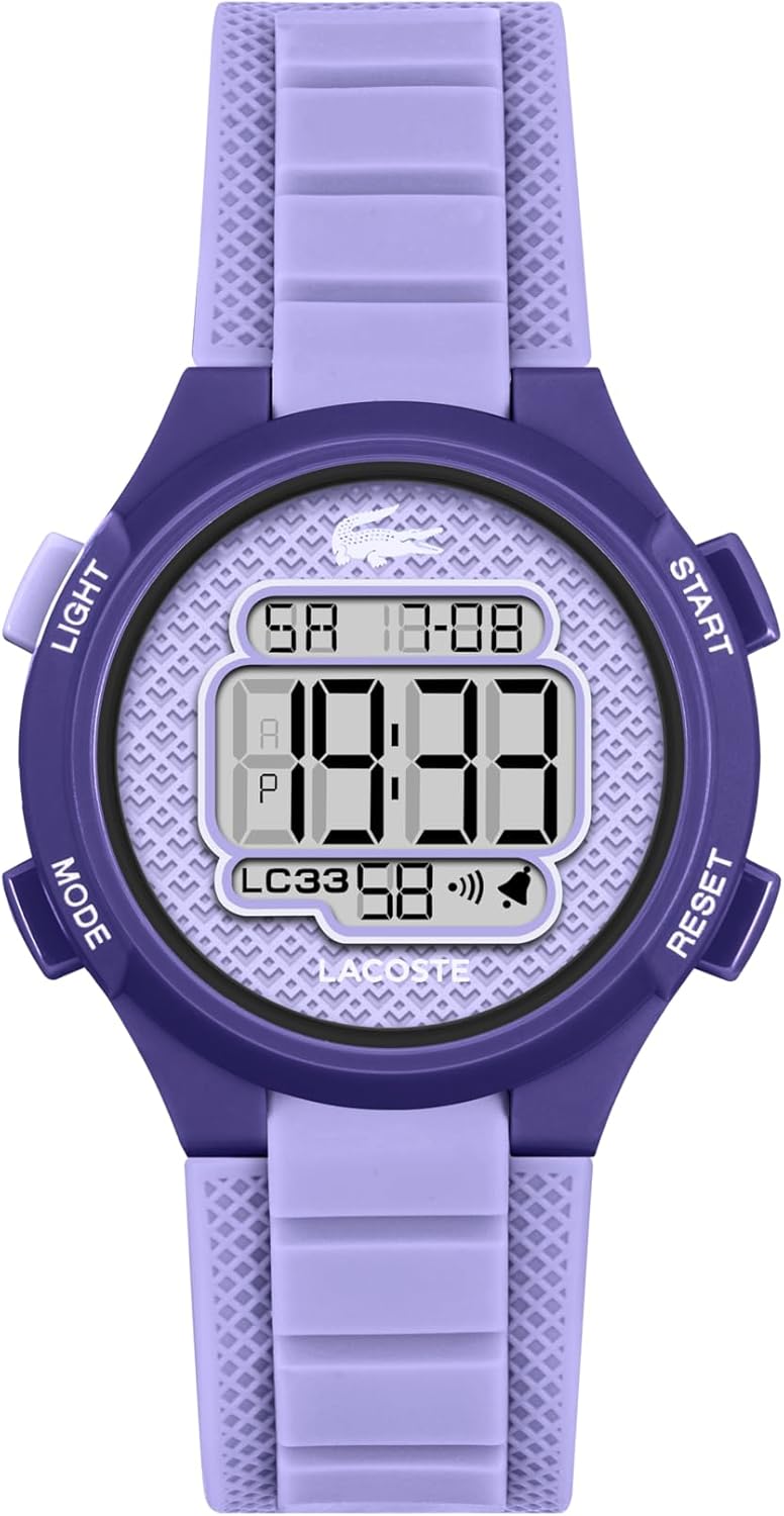 Lacoste LC33 Kids and Teens Digital Watch - 34mm Case, Digital Display with Day/Date, Alarm, Stopwatch, Countdown Timer and Backlight, Fun and Modern Design