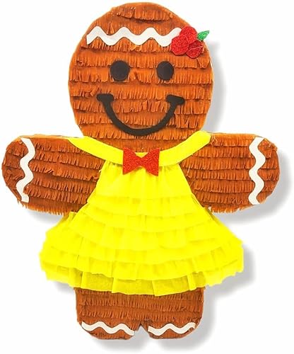 Miniatura 1 de CTT Piñata para árbol de Navidad decoración grande para Navidad niña de jengibre - 19 pulgadas verde alto - Pinata 3D - Arbol de Navidad resistente