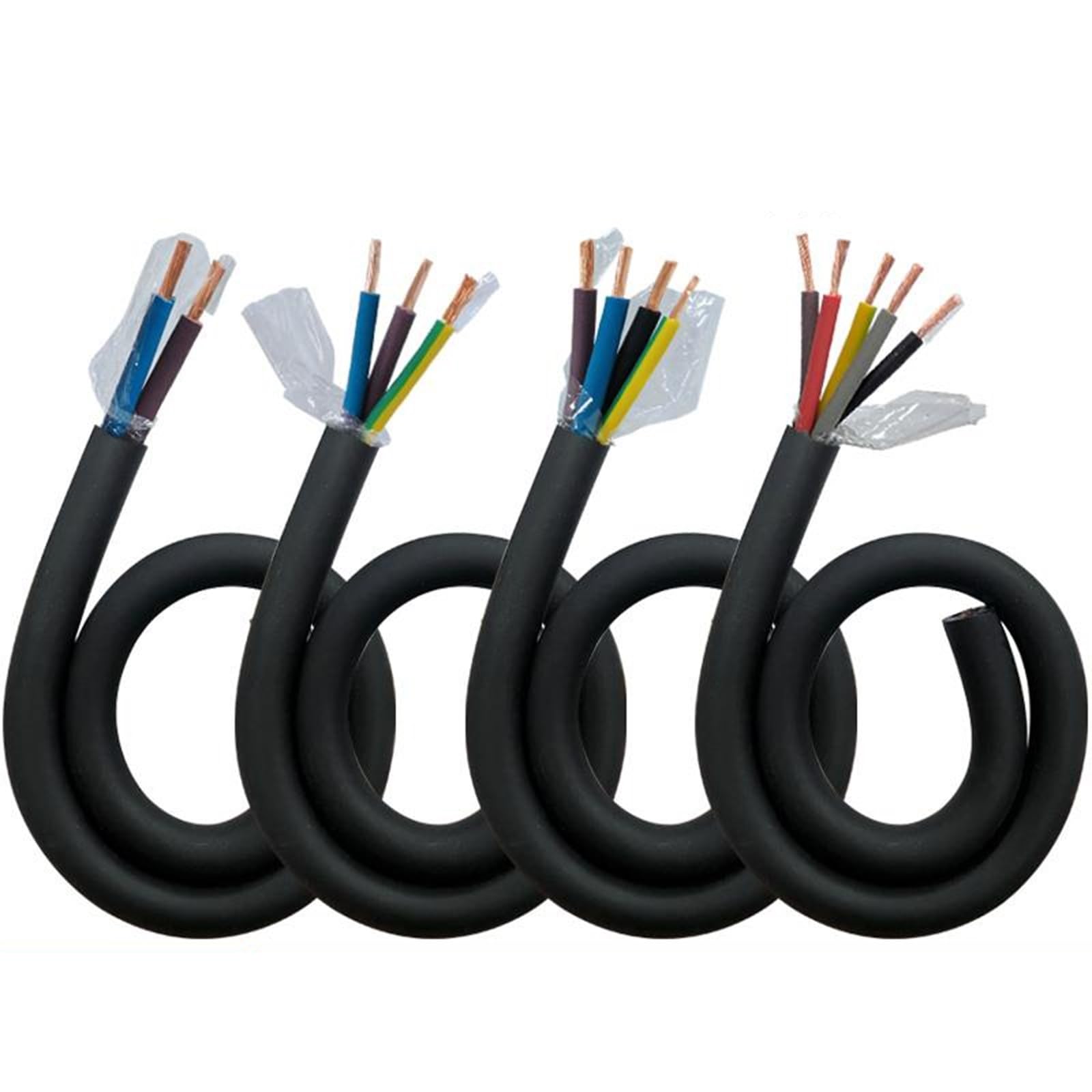Cable De Alimentación 14/16/18 AWG 2/3/4/5 Conductores, Conductor De Cobre Sin Oxígeno, Cable Flexible Para Bomba Sumergible, Impermeable Y Resistente Para Pozos Profundos Y Uso Exterior(5C,20AWG)