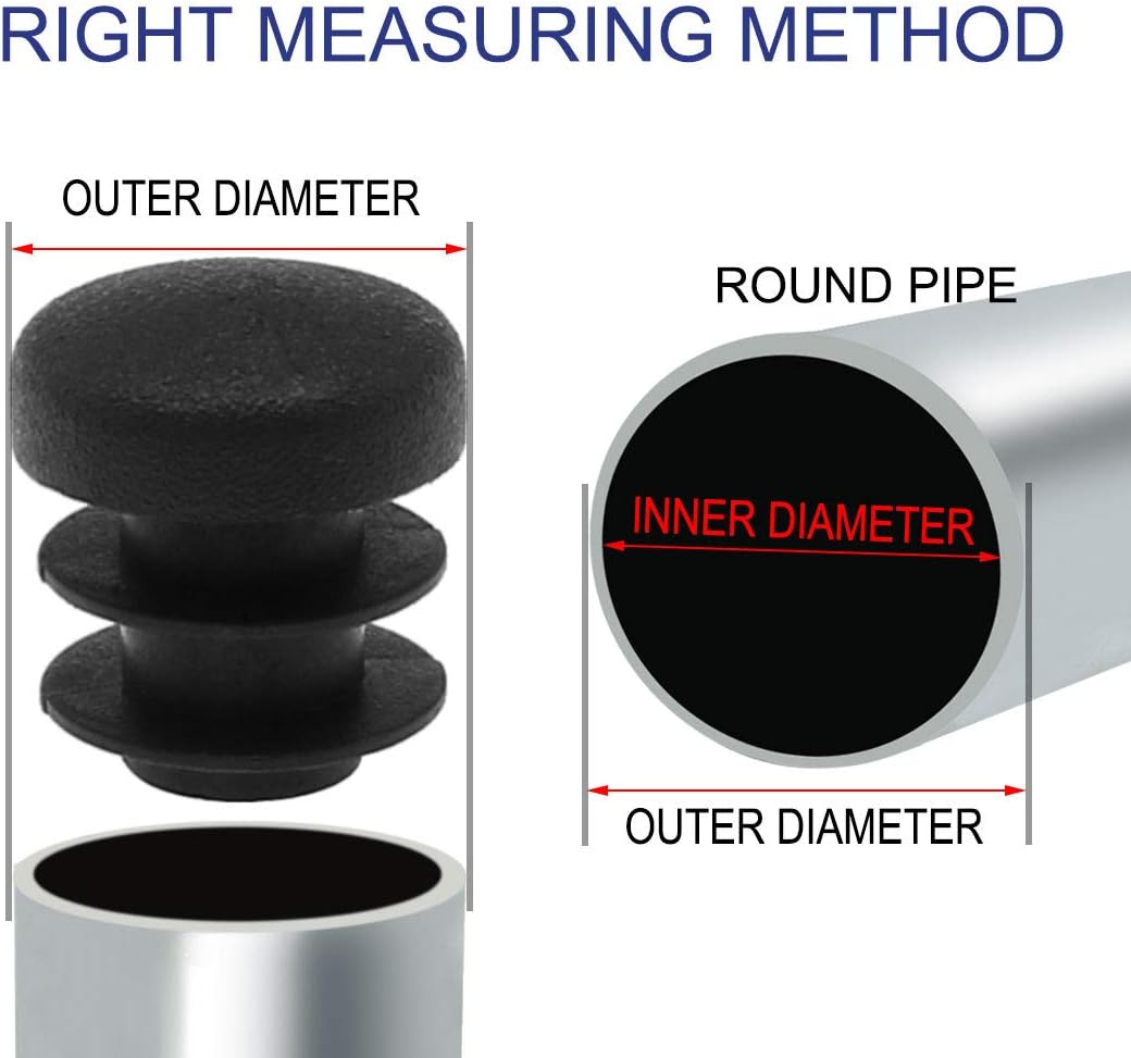 Sourcingmap 1/2" 14mm OD Plastic Round Tube Ribbed Inserts End Cover Caps 30pcs, 0.51" Inner Dia, Floor Furniture Chair Table Protector - Image 4