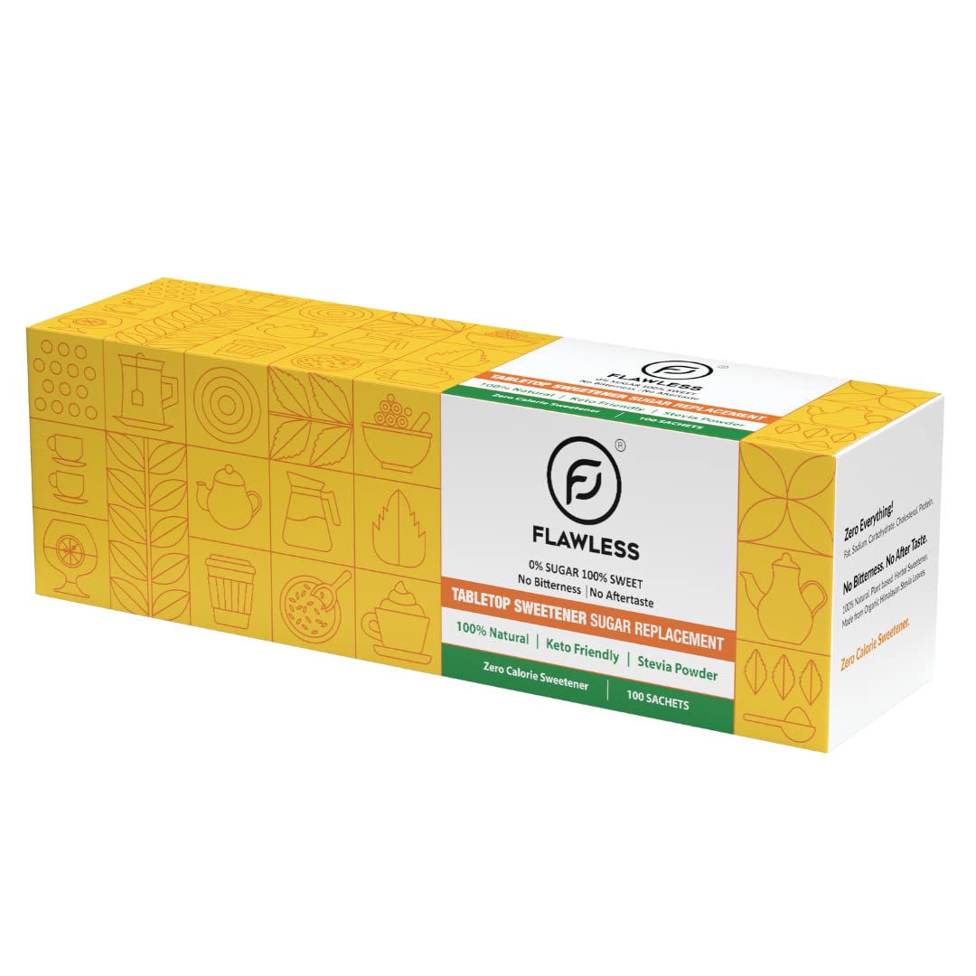 Flawless Stevia Powder Sachets -100% Natural Sugar-Free Sweetener (100 sachets); UNIQUE FORMULATION: NO BITTER AFTERTASTE (B0BSPSD9WK) Amazon Price History, Amazon Price Tracker