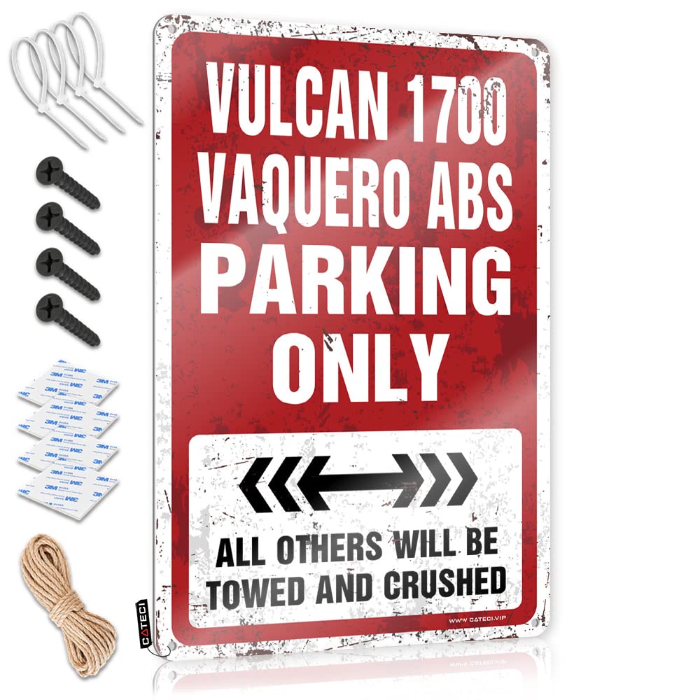 KRAZMURONGD Tin Metal Decor Vulcan 1700 Vaquero Abs Parking Only Tin Sign Vintage Coffee Sign Funny Warning Signs