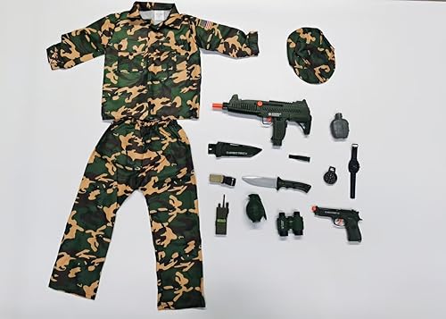 Miniatura 8 de Disfraz del ejército para niños, disfraz de soldado militar de Halloween, disfraz de fiesta de Halloween para niños de 3 a 10 años