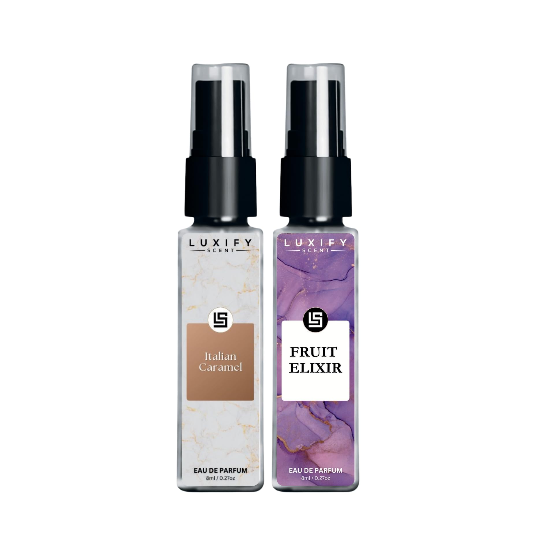 Italian Caramel & Fruit Elixir Eau De Parfum | Long-Lasting Fragrance | Scent for All Occasions, Travel Friendly Pocket Perfume | 8ml x 2