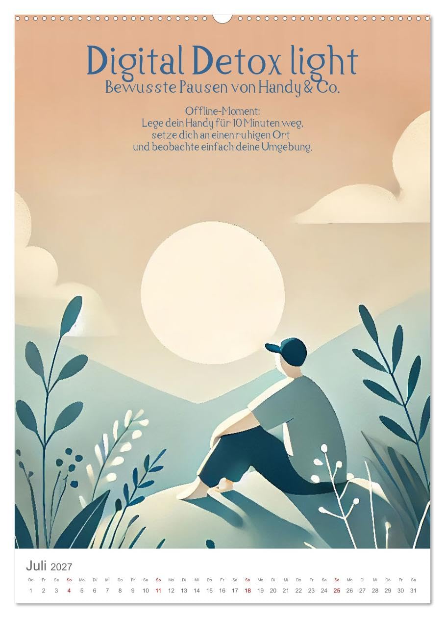 Dein Anti-Stress Kalender - Monatliche Inspirationen für mehr Entspannung (hochwertiger Premium Wandkalender 2027 DIN A2 hoch), Kunstdruck in ... weniger Stress! (CALVENDO Gesundheit)