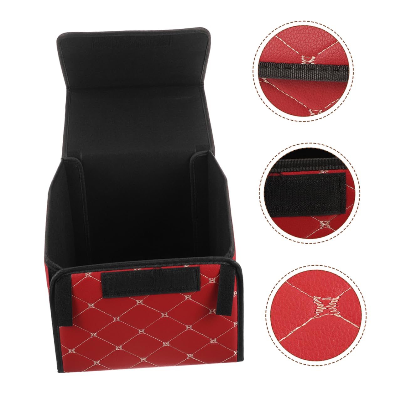 OUNONA Caja Organizadora de Maletero de Vehículo Plegable 2 Piezas Pu Rojo