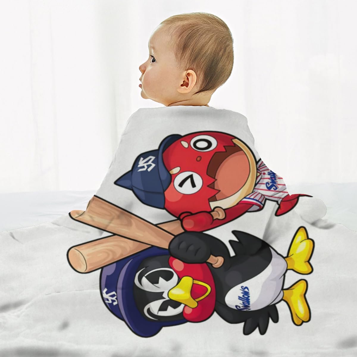 Amazon.co.jp: 東京ヤクルトスワローズ つば九郎 赤ちゃん用 毛布 掛け