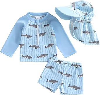 YINGISFITM Baby Swimsuit Boy Zipper Rash Guard Bathing Suit Toddler Infant Boy Swim Trunks Swimwear Beach Swim Suit