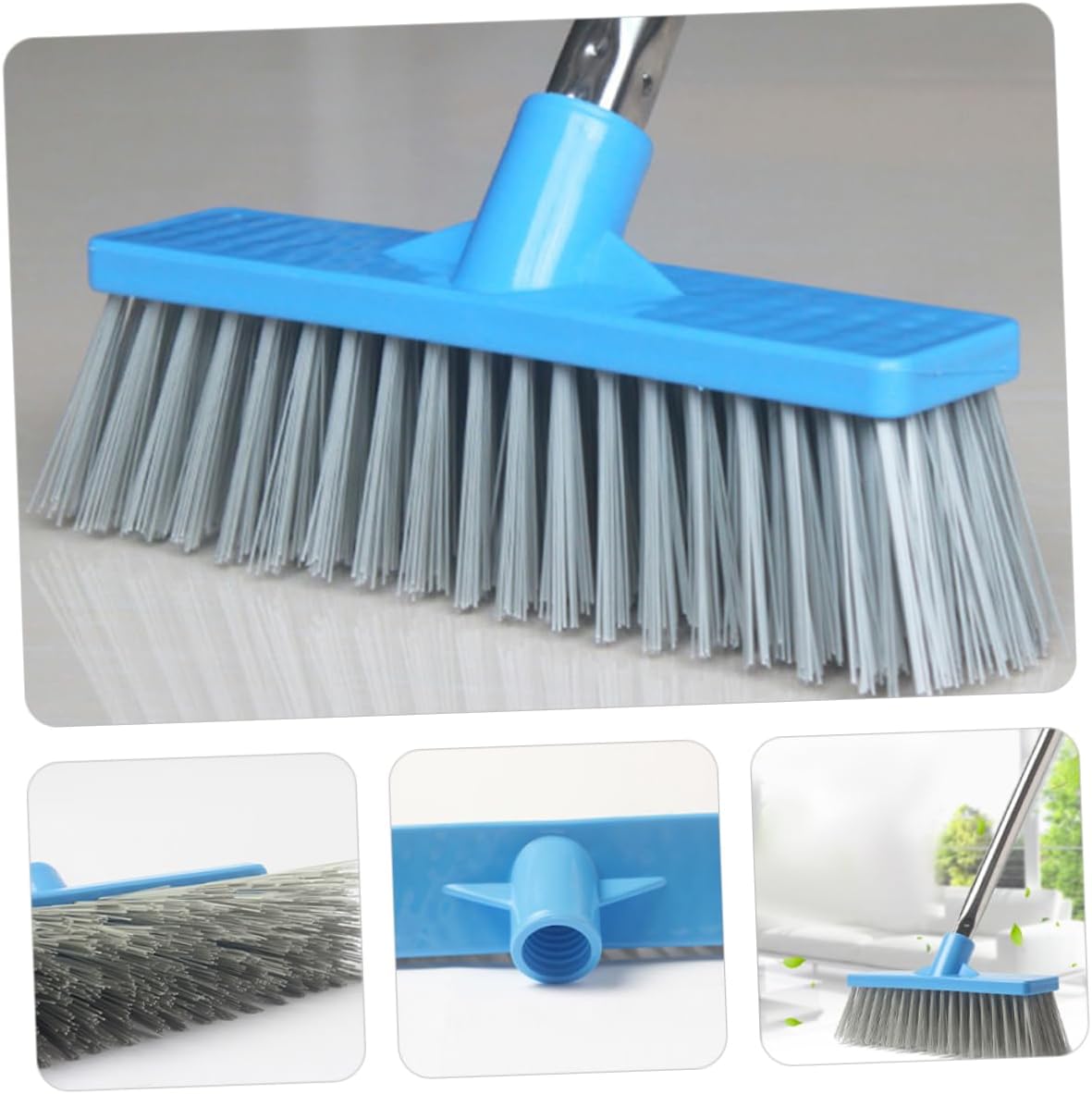 Long Handle Stiff Bristle Floor Scrub Brush Multi-Purpose Kitchen Garage Deck Brush