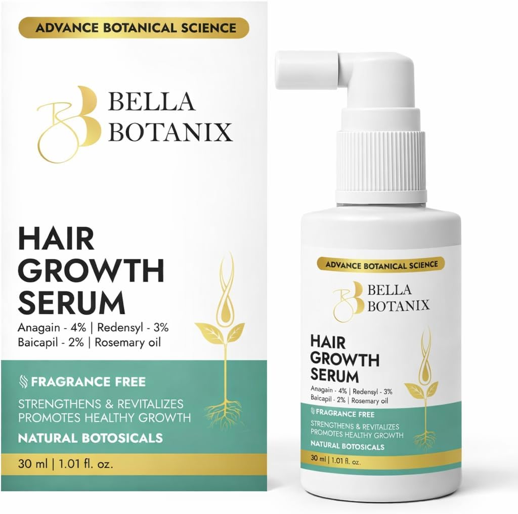 Hair Growth Serum with Redensyl, Anagain & Baicapil – Anti Hair Loss, Hair Fall Control, Rosemary Scalp Serum, Fragrance Free Leave-In Treatment for Men & Women, 30 ml