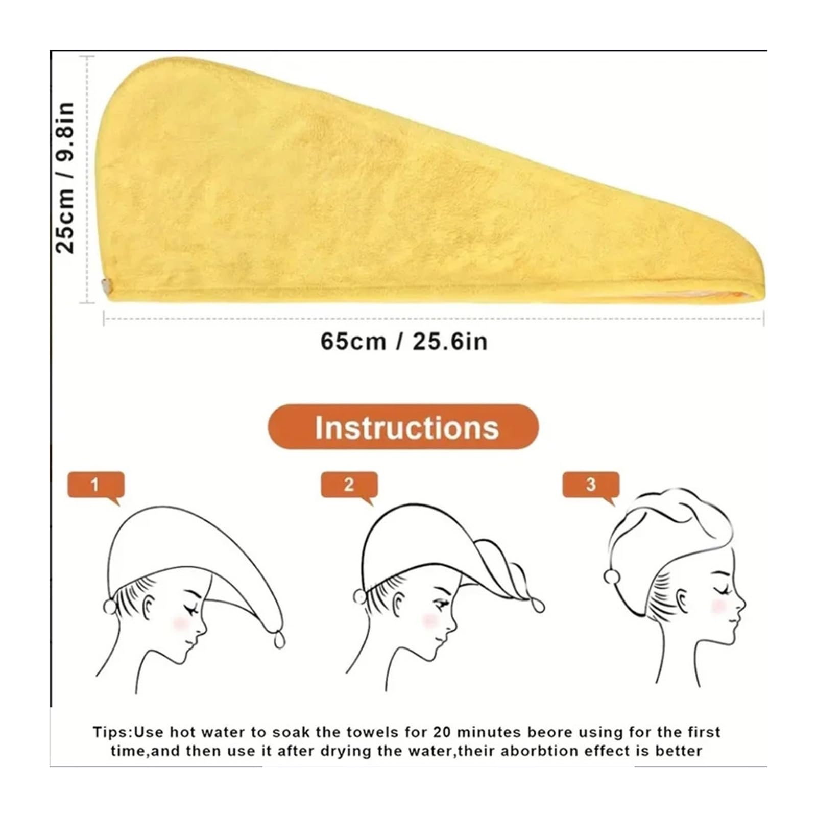 Toalla Pelo Toalla for el Cabello ultrasuave de Microfibra, Envoltura súper Absorbente Secado rápido for o Rizado, Toallas baño, 4 Uds(White)