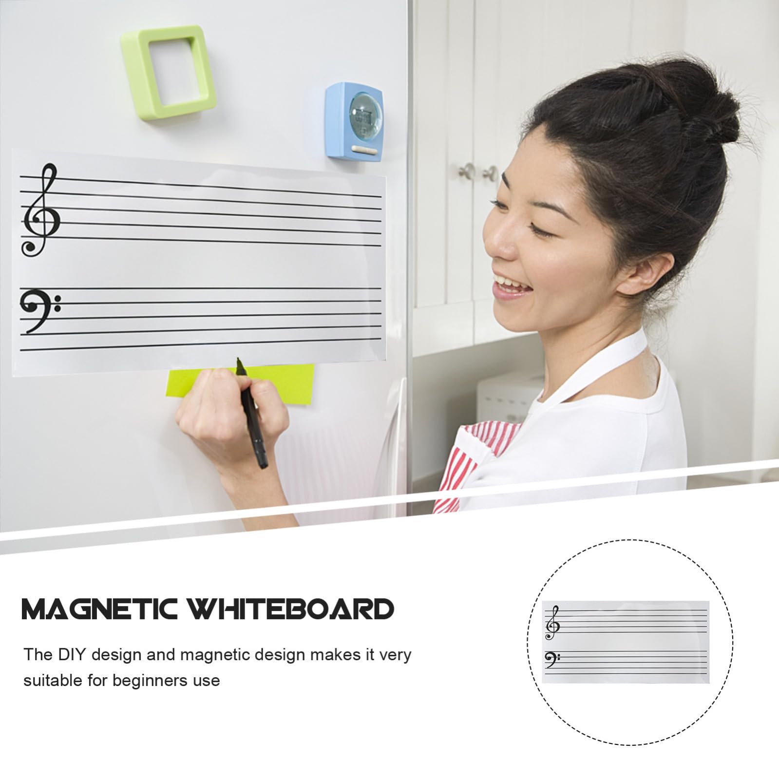 Adesivi Magnetici per Note Musicali in Pvc Scrivibili, Leggeri per Esercizi Musicali e Performance di Insegnanti e Studenti di Pianoforte