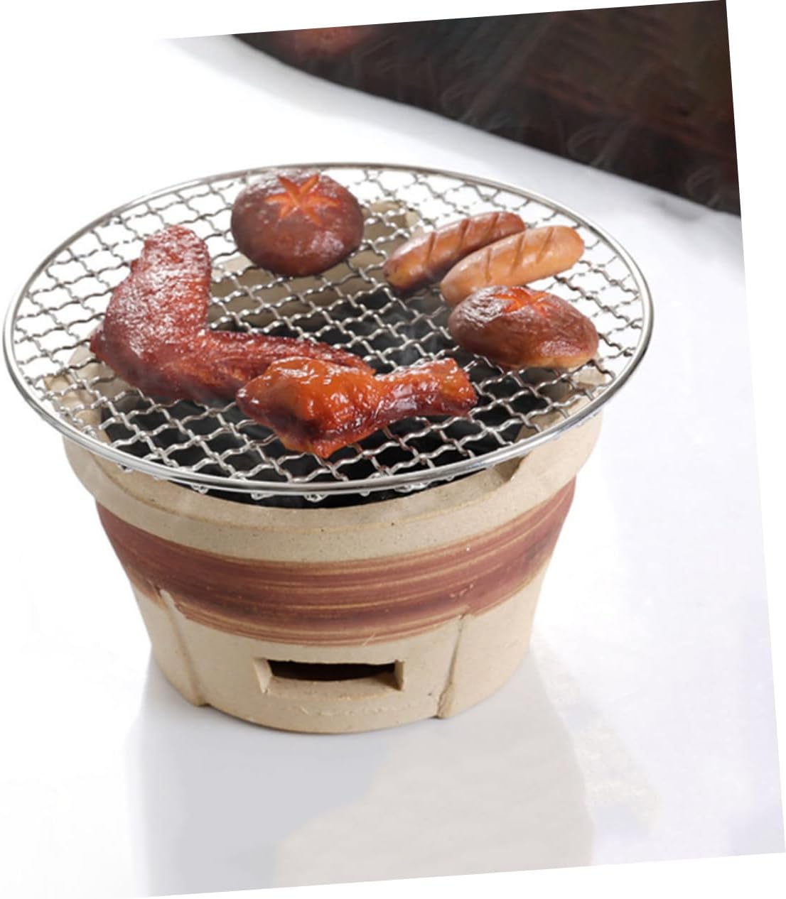 Charcoal Barbecue Stove Outdoor Clay Grill for Camping Picnics and Backyard Bbq Portable Design Hollow Structure for Enhanced Air Circulation