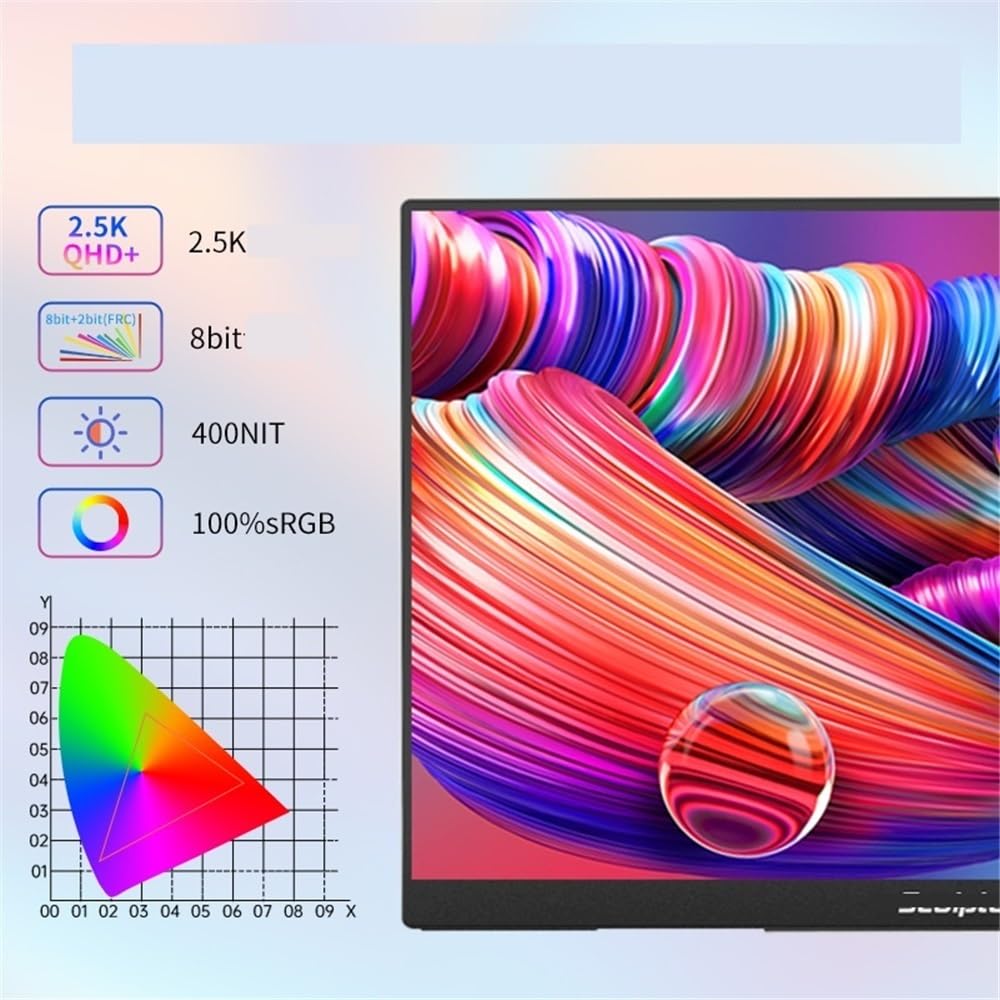 Display portatile da 2,5K e 16 pollici a 120 Hz for laptop, telefoni cellulari schermi secondari estesi Monitor per Smart Working