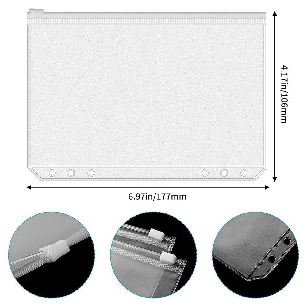 Impermeabile Mesh Sacchetto del Documento, 12 pezzi A6 6 fori PVC cerniera borsa for documenti, borsa for il trucco all'aperto, ecologico e inodore facile da installare
