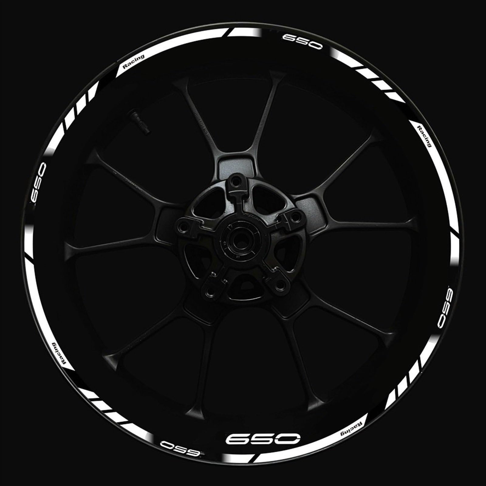 Stickers Motorcycle Wheel Stickers Night Reflective Decorative Rim for Kawasaki Z650 Z-650 Z 650(Style 24)