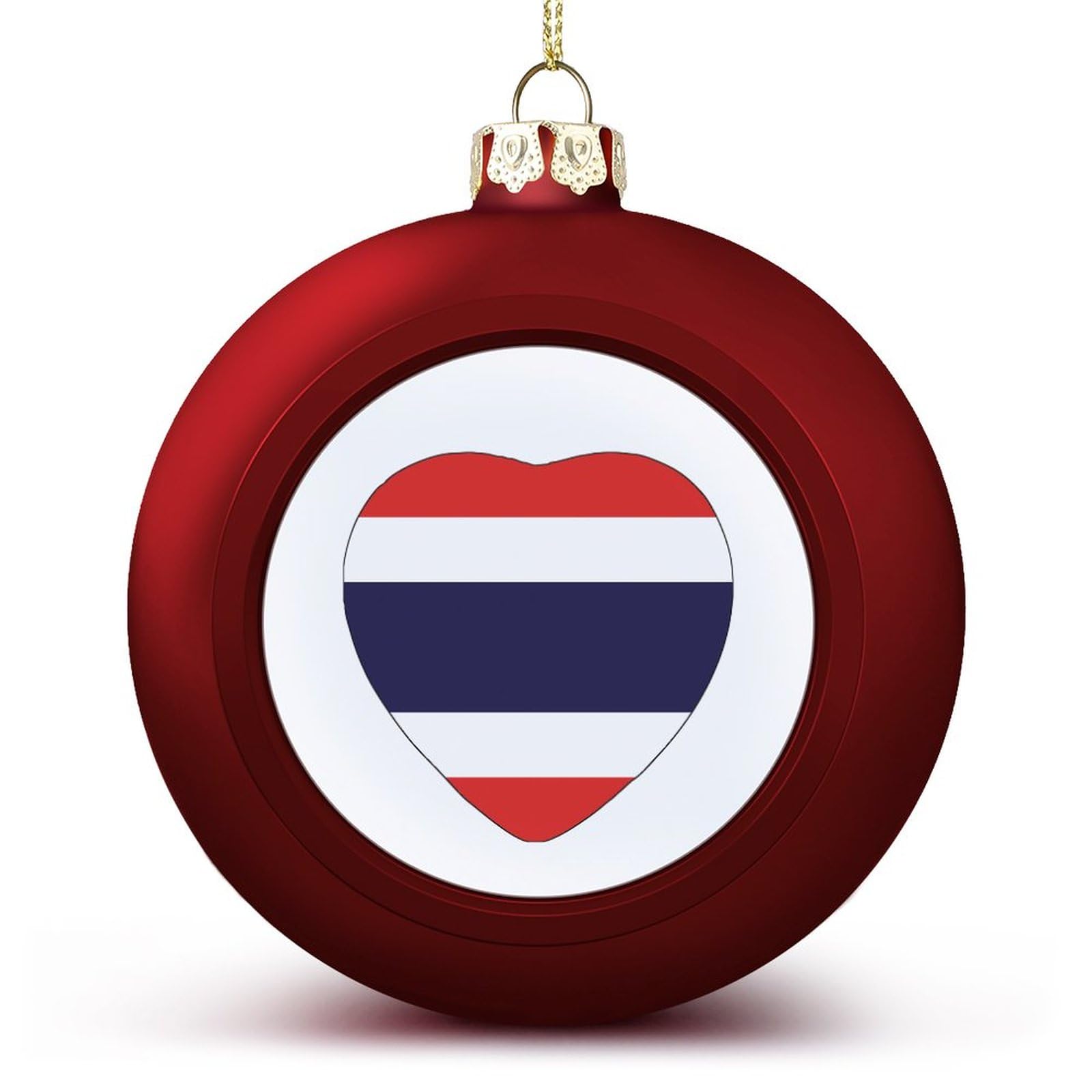 Yelolyio Thailand Xmas Balls Ornaments Thailand Flag Christmas Decorations Tree Balls For Holiday Wedding Party Decoration, Xmas Hanging Balls Tree Decorations