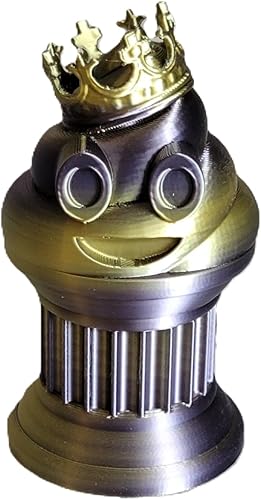 Znet3D Trofeo de emoji King Jr. Poop - Premio divertido y regalo - Hecho a mano con fabricación aditiva - 4 pulgadas de alto - Con un emoji de caca