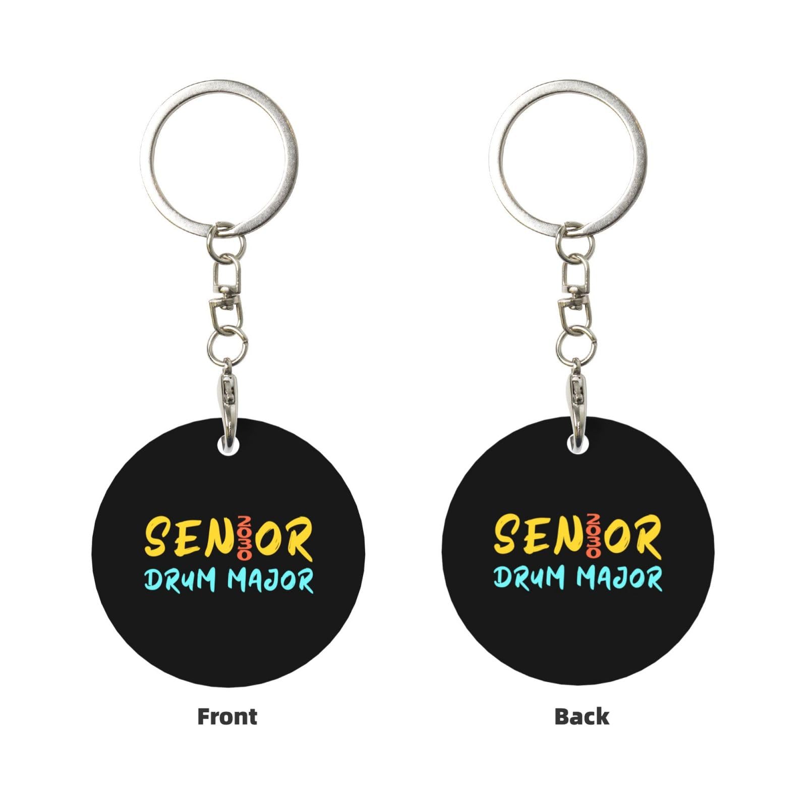 Kangweida Senior 2030 Drum Major Durable Aluminum Round Keychain Stylish Useful