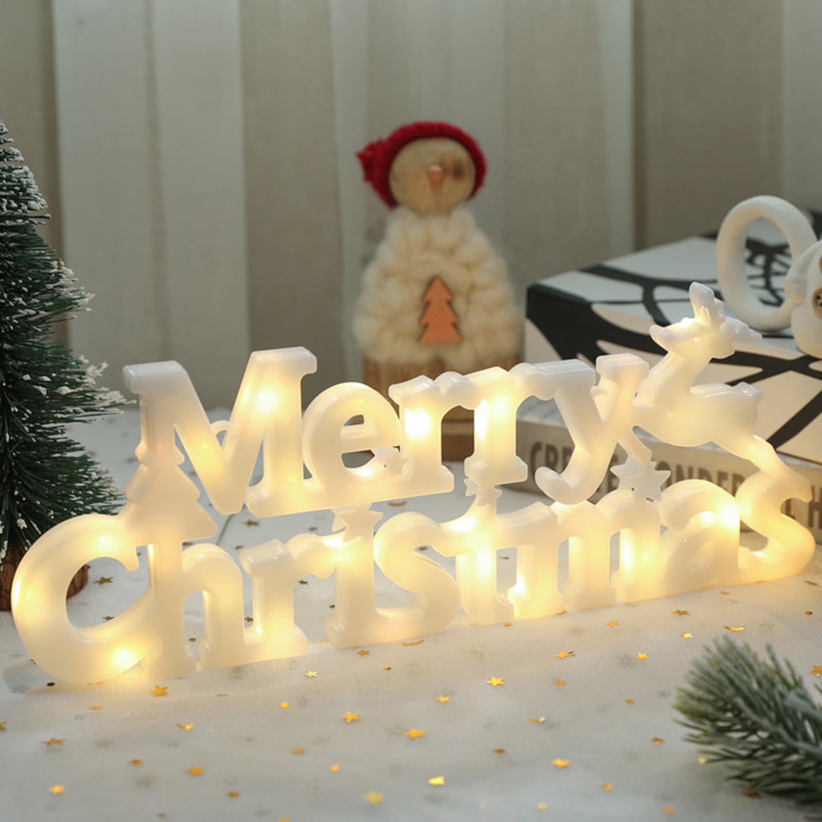 Light Up Letters Sign,14 Led Letters Christmas Lights MERRY Christmas Sign,Decorative Lighted Letters,Led Marquee Light Up Letters,for Christmas Party Home Decorations