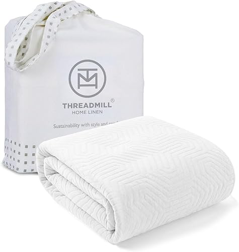 Threadmill Mantas de algodón de lujo para cama tamaño King  Manta 100% algodón para todas las estaciones  Manta de tamaño King suave y ligera de