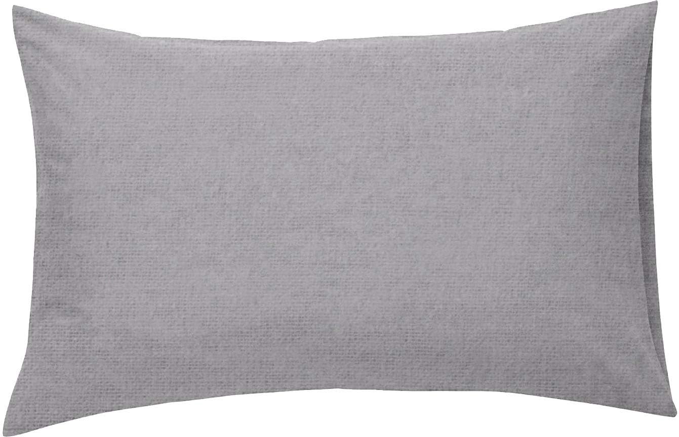 Rayyan Linen Grey Silver Thermal Flannelette Flat Sheet 100% Cotton Brushed Luxury Soft Flat Bed Sheet Or Pillowcases (, Pillowcase Pair)