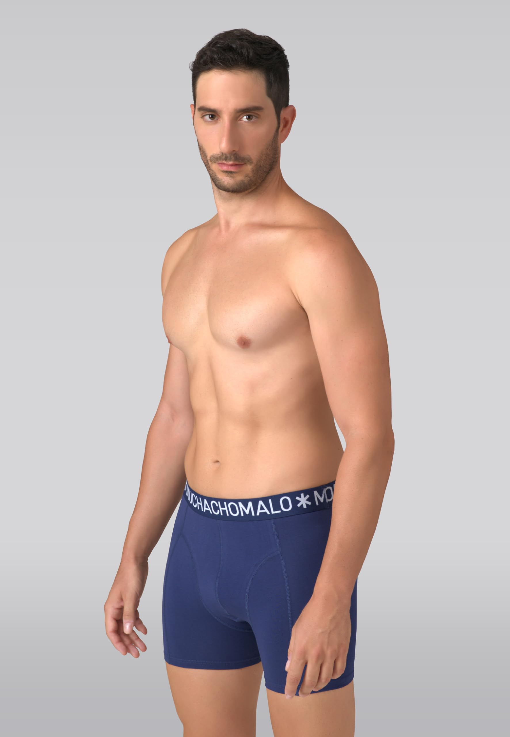 Muchachomalo Uomo Boxer 7-Pack, Tinta Unita, Cotone, Fascia Elastica