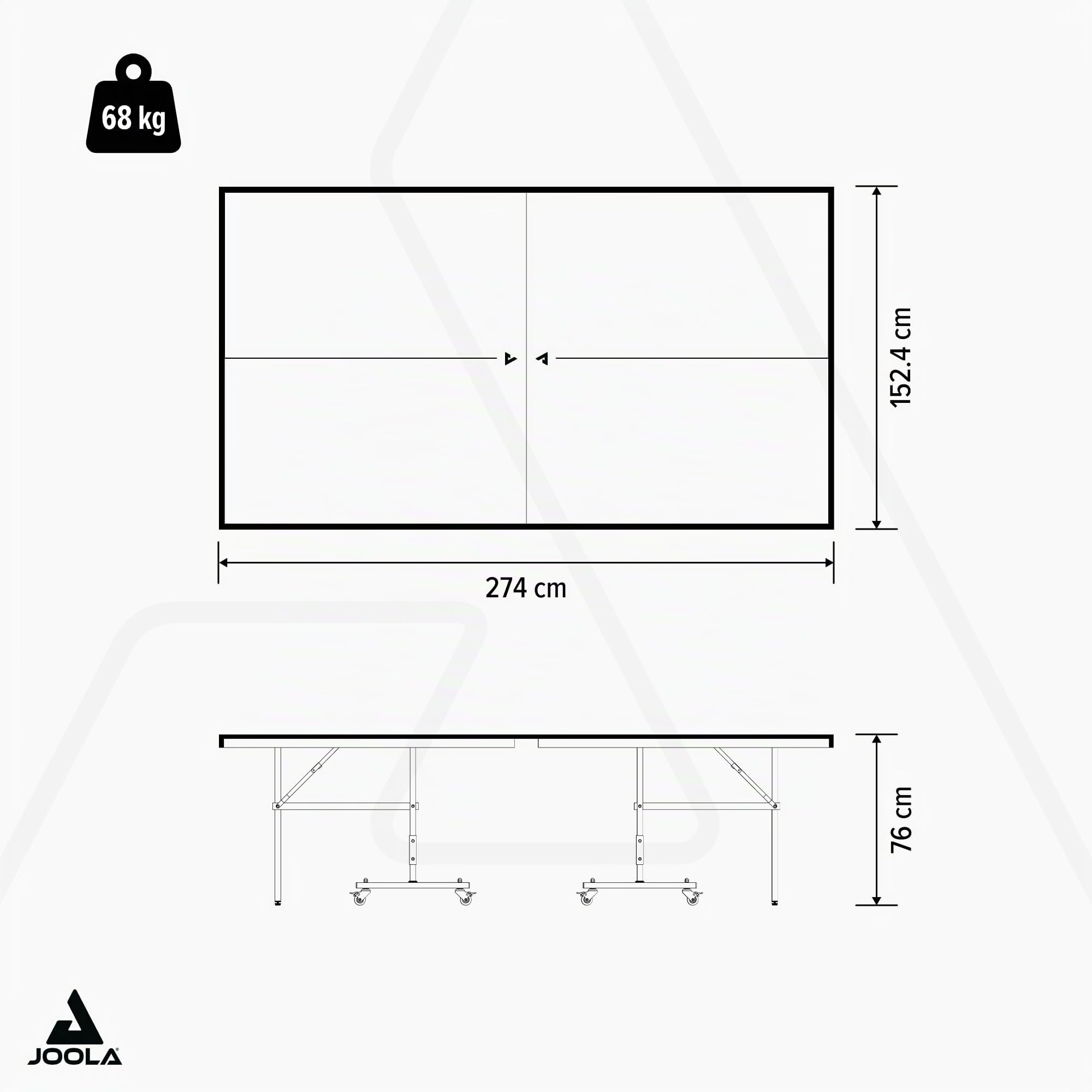 JOOLA Table de ping-Pong Professionnelle en Aluminium 6 mm - Surface Composite résistante aux intempéries - Montage Rapide, Outdoor