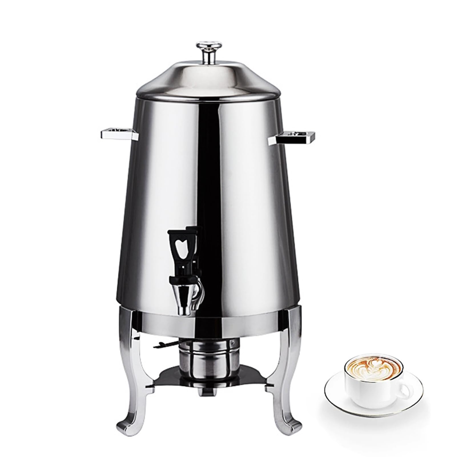 Caffettiera in acciaio inox Distributore di bevande calde da 13 litri Distributore di bevande con vassoio per carburante e rubinetto per feste, buffet, catering ed eventi