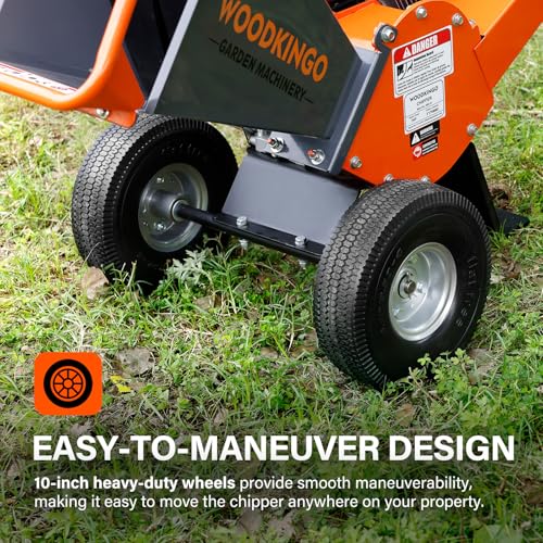 Wood Chipper Shredder Mulcher Heavy Duty 7 HP Gas Powered Compact Rotor Assembly 3 Inch Max Capacity 212cc Gas Powered Engine 4-Stroke Fast Chipping Chopping for Forestry, Gardens (WK-01) - Image 5