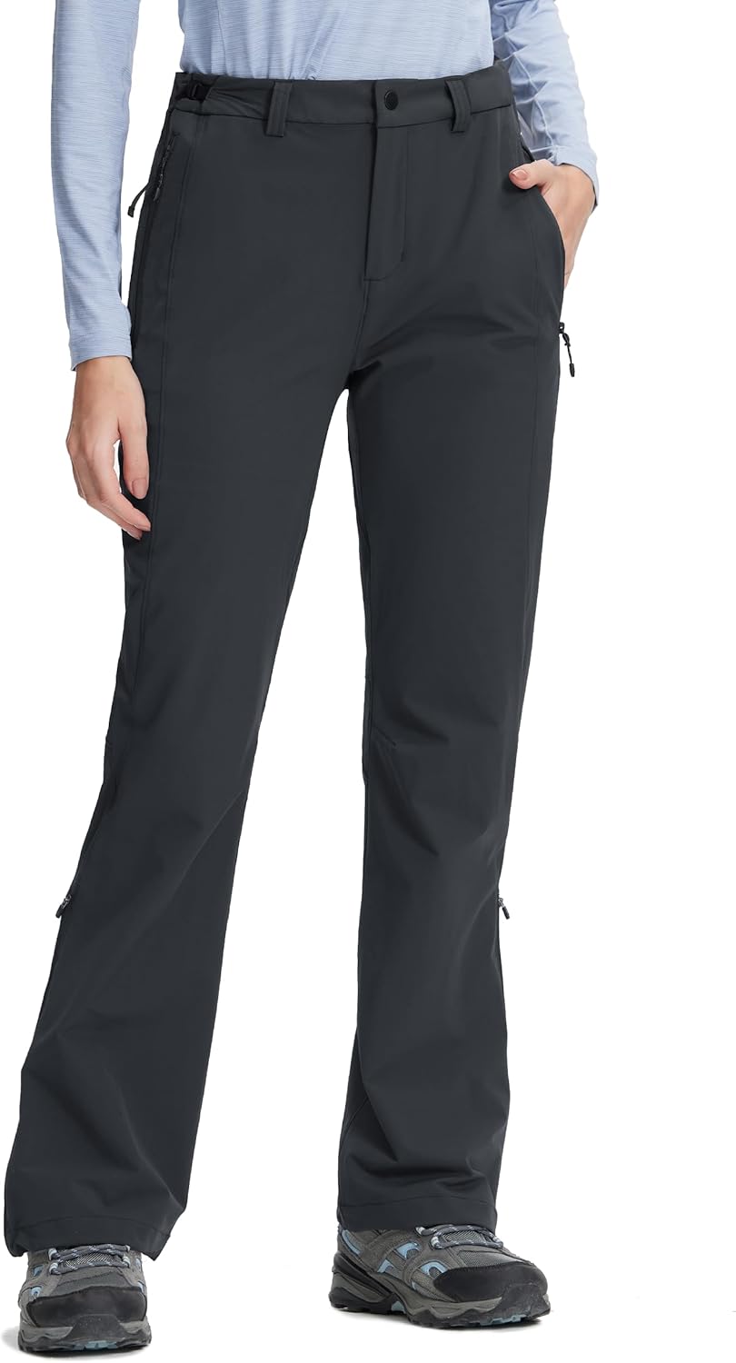 Pioneer Camp Women's Hiking Pants Flared Lightweight Water Resistant Cargo Travel Pants Ripstop Quick Dry for Work Golf Camp