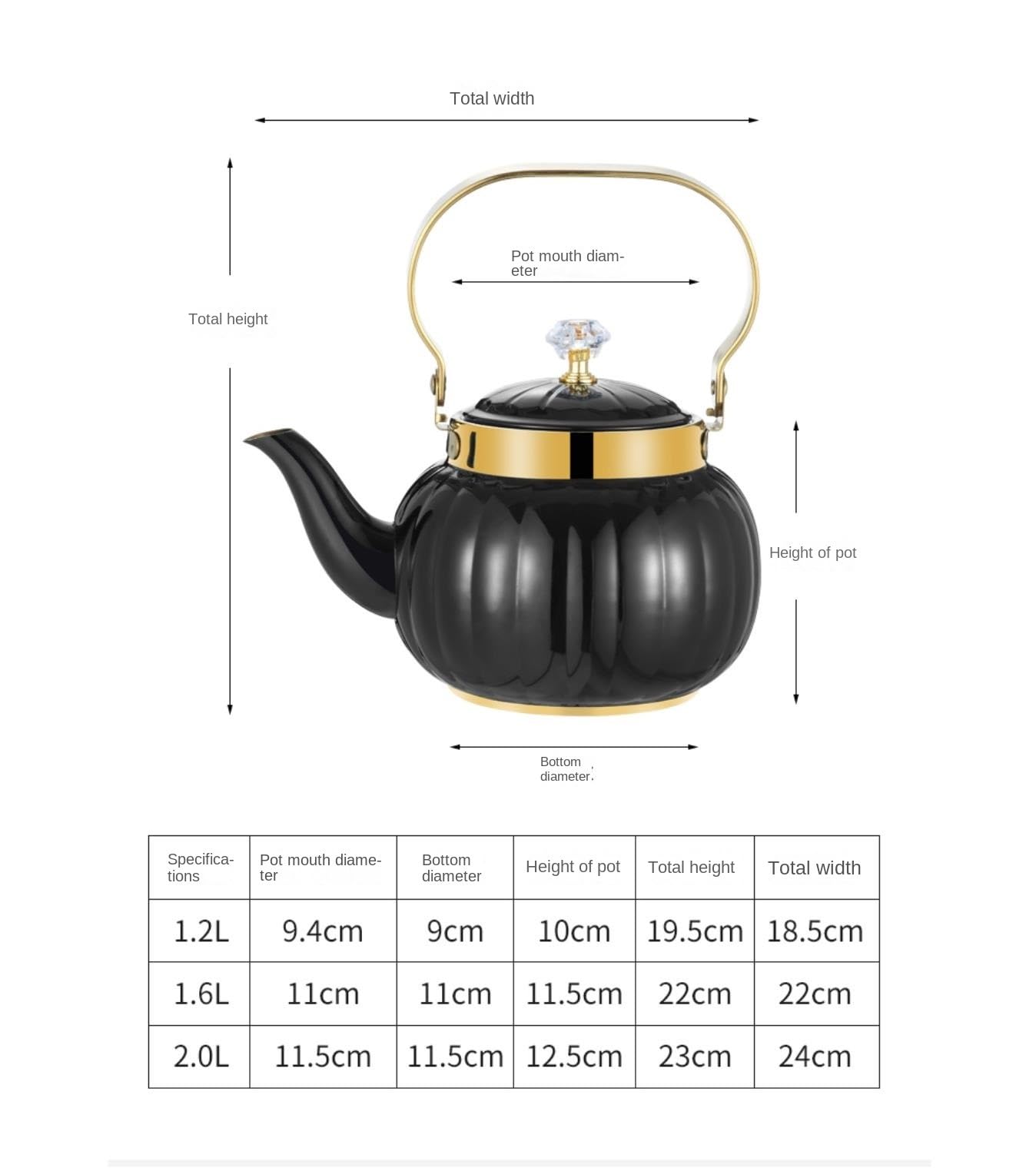 Tetera Hervidor De Agua Tetera De Acero Inoxidable Con Forma Calabaza Y Tapa Filtro Infusor For Té Suelto Teteras Para Te(Gold,1.2L)