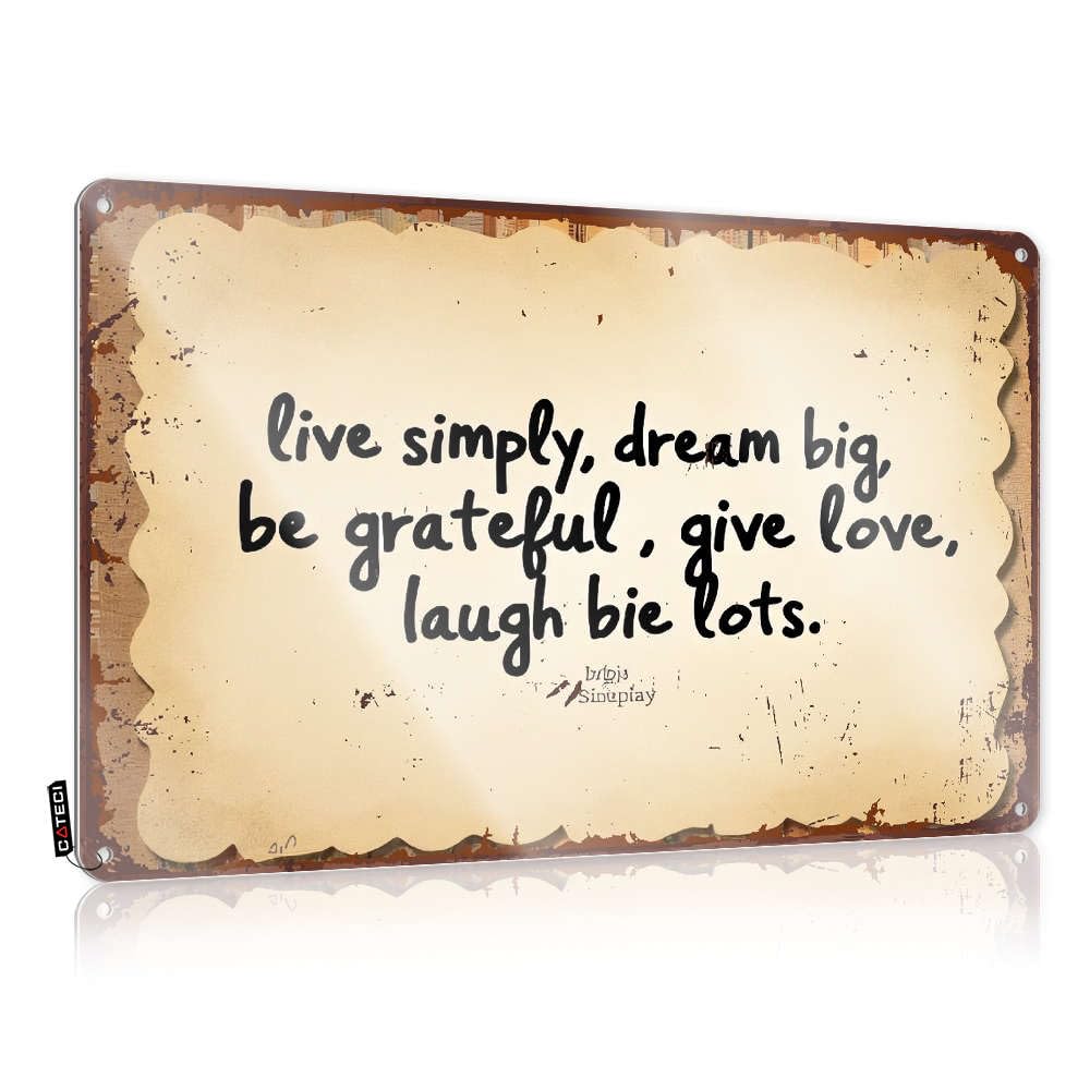 Sujd Men's Colour Stay Positive Decor Tinplate Sign Decorative Art Retro Metal/Backyard Signs And Outdoor - Toilet Bathroom Wall Live Simply, Dream Big.