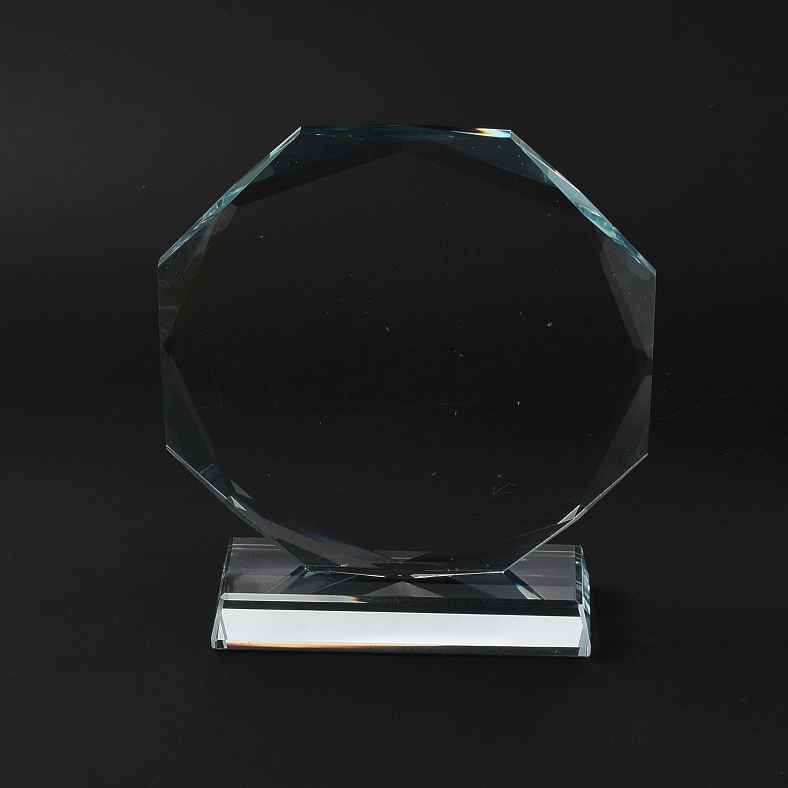 FINGERINSPIRE Medalla de cristal octogonal K9 premio de cristal K9 con trofeo octogonal grande para eventos corporativos y eventos deportivos, placa de cristal transparente
