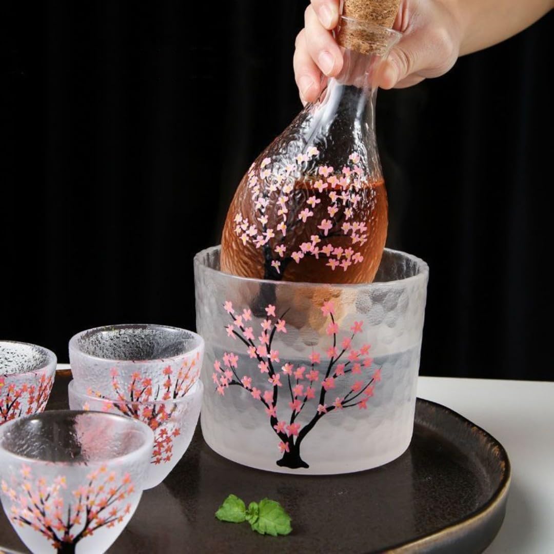 Amazon.co.jp: 冷酒器セット 酒器セット 徳利 お猪口 クリア 日本酒 