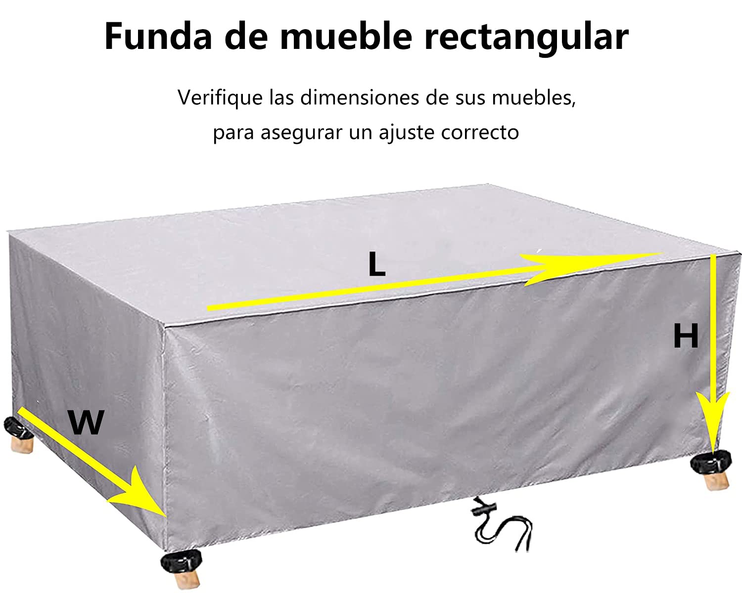 Funda Mesa Jardin Impermeable Varios tamaños 420D Oxford Rectangular Cubre Mueble Jardin Funda Impermeable Anti-UV Resitente al Polvo para Muebles de Exterior sillas mesas Plata 220x90x80cm