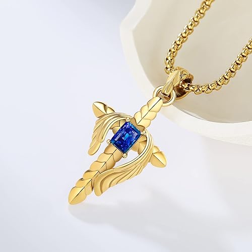 Miniatura 10 de YAMI Cross Necklace for Men, Silver Plated Cross Pendant Necklace Inspirational Faith Gift for Men 24 inches Chain (Silver)