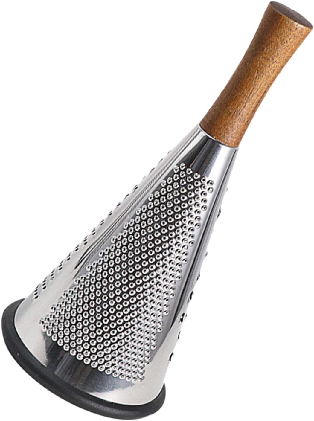 Sturdy Cheese Grater with Ergonomic Wood Handle, Stainless Steel