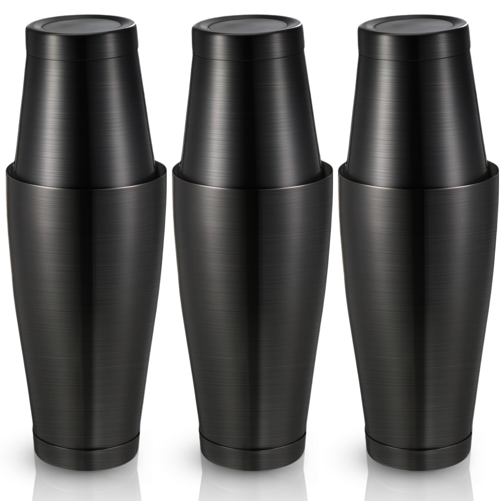 Sabary 6 Pcs Shakers Bartending Boston Cocktail Shaker, Sanding Black