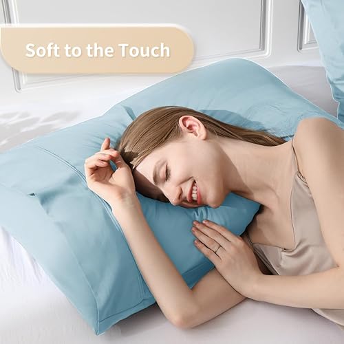 Miniatura 3 de Fundas de almohada estándar, viscosa refrescante de bambú con cierre de sobre, suave que absorbe la humedad para personas que duermen con calor,