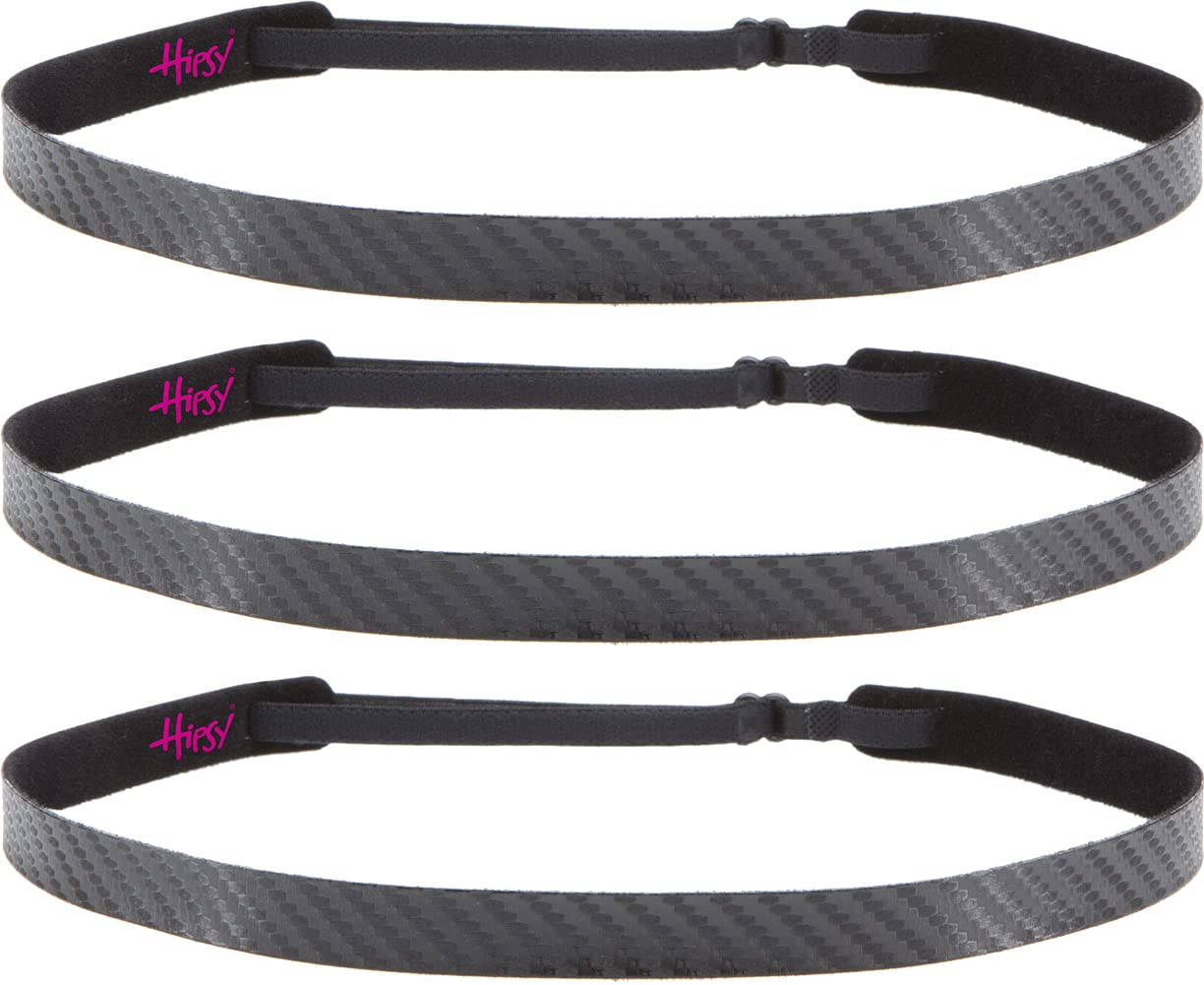 Hipsy Regular Size, Women's Adjustable NO Slip Skinny Tech Sport Headband 3pk Multi Packs