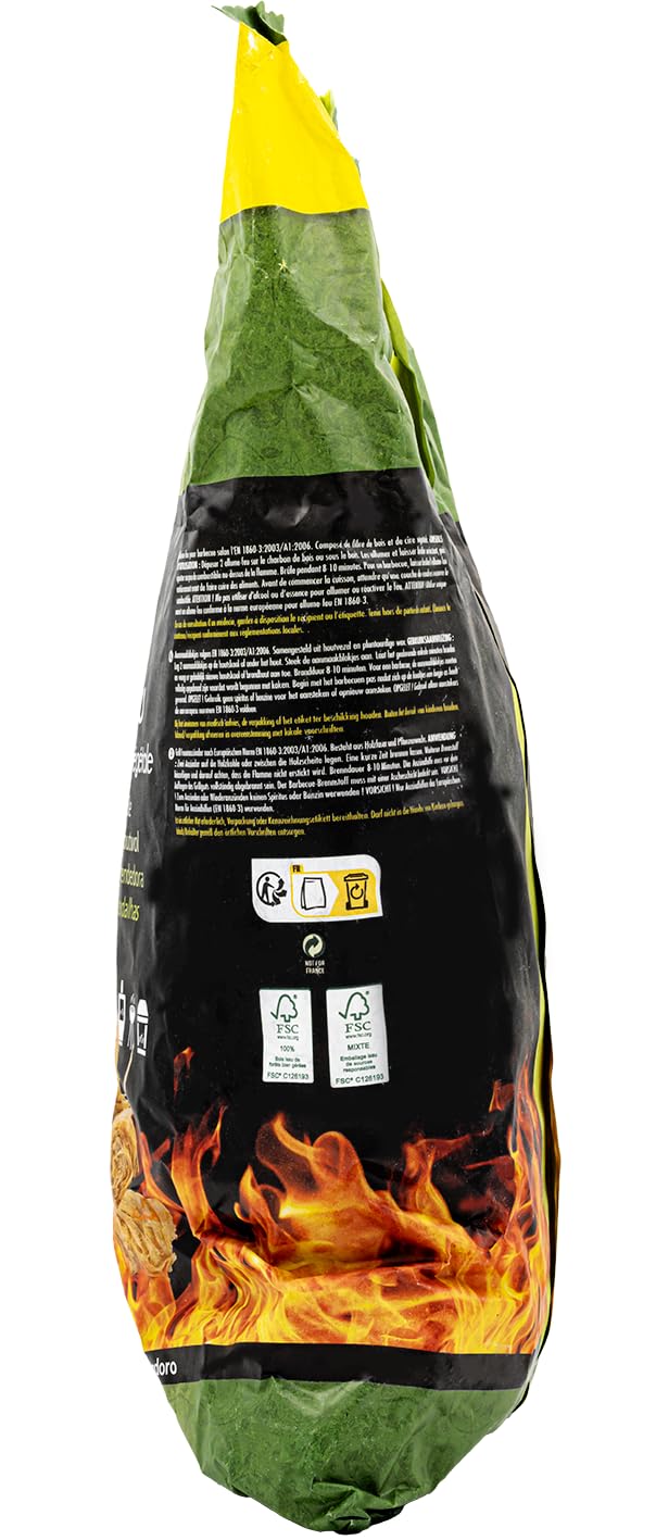 Allume Feu Laine de Bois 1,5 kg 125 Pièces Cire Végétale Bois Certifié FSC Temps Combustion 8-10 min