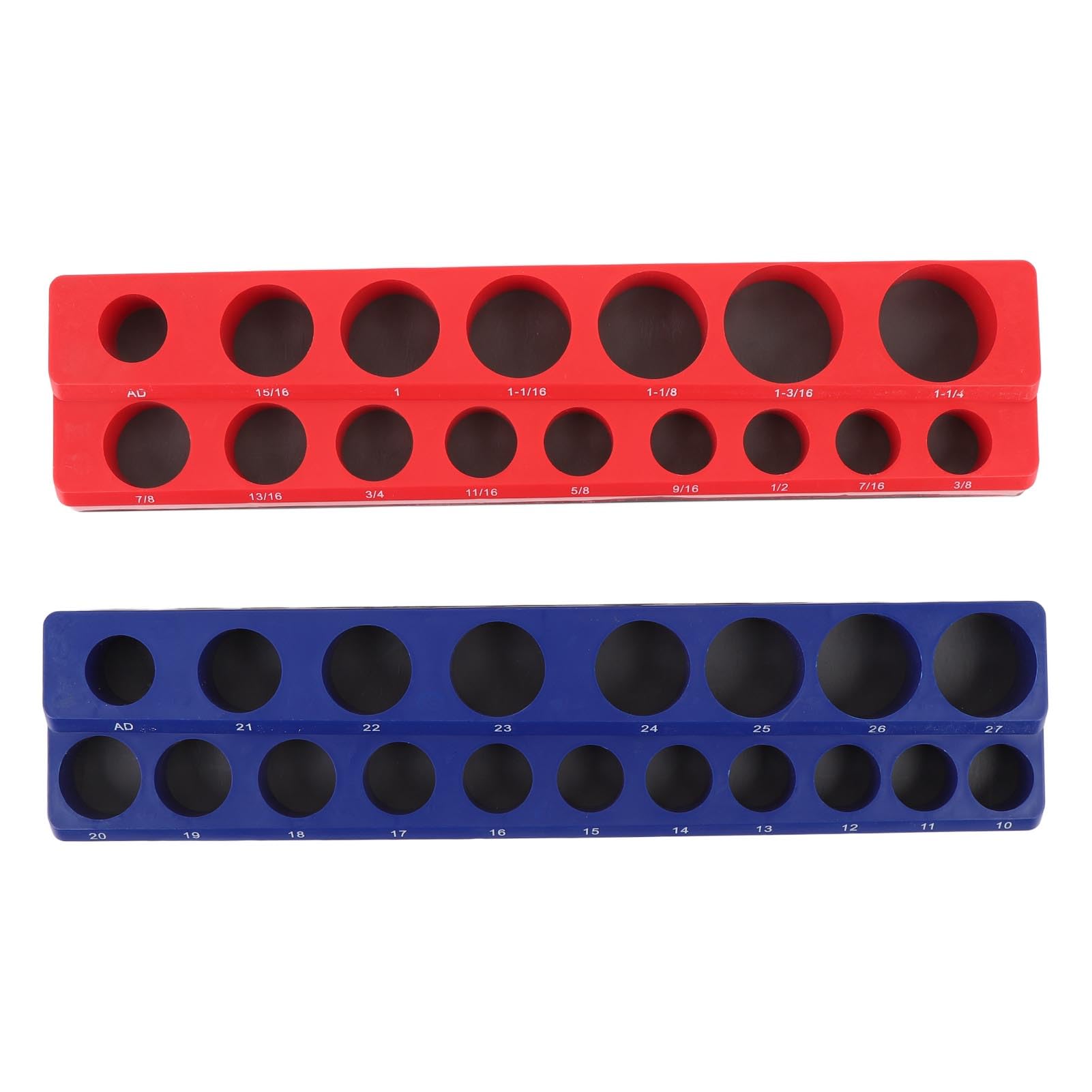 Aramox Soporte de Dado Magnético de 1/2 Pulgada Organizador de Dados de 1/2 Unidad Juego de Unidades con Capacidad para 35 Dados SAE Métricos con Imanes de Alta Resistencia para