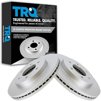 TRQ Front Brake Rotor Set G Coated Vented
