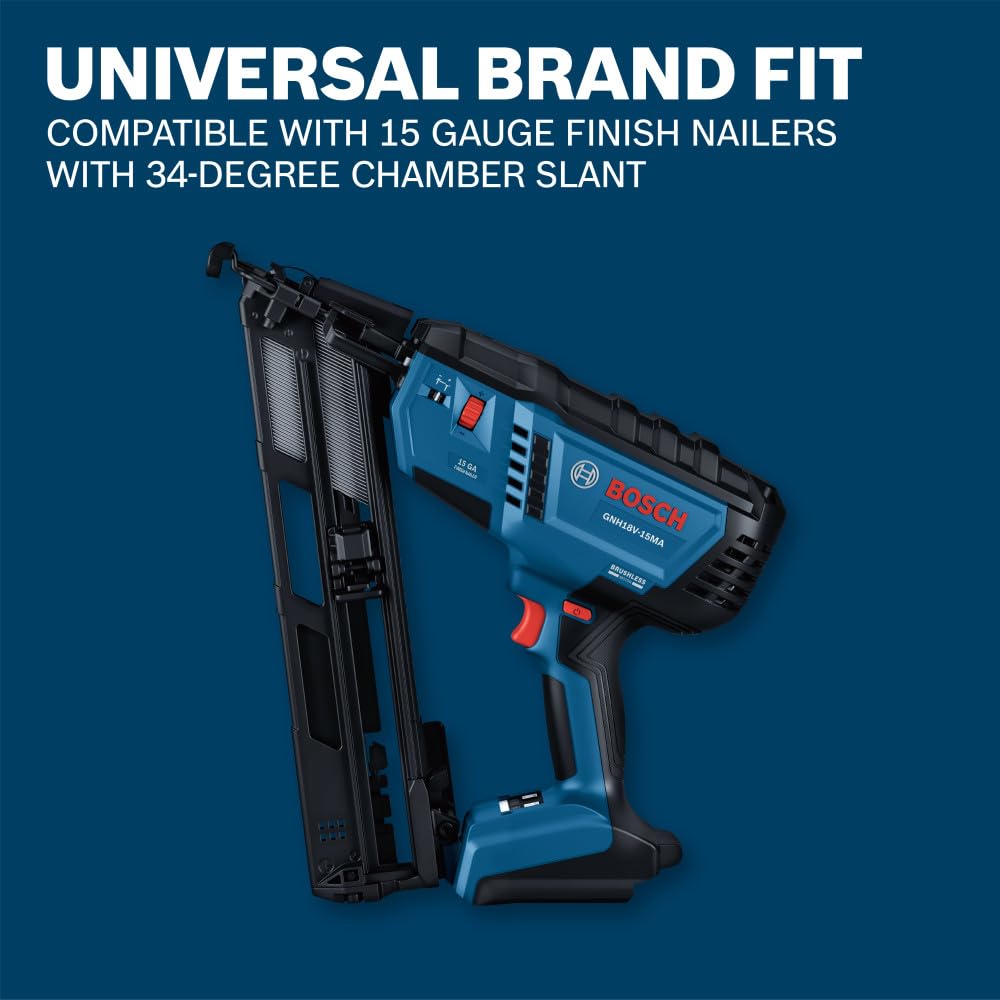 BOSCH GNH15G200GV - Clavos de acabado de 34 grados de 2 pulgadas x 15ga (4000 por caja)