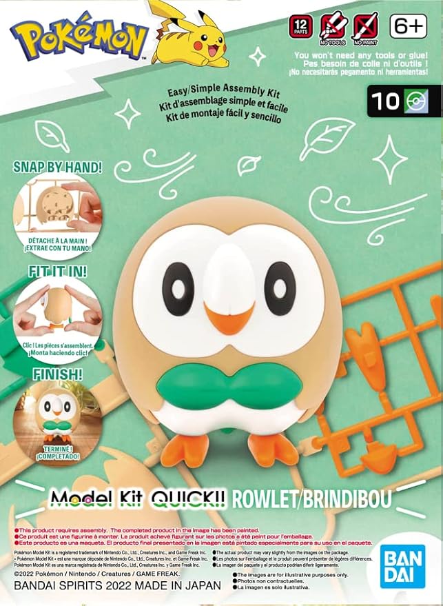 Bandai Hobby Pokémon #10 Rowlet Kit de Modelo Quick miniatura 5