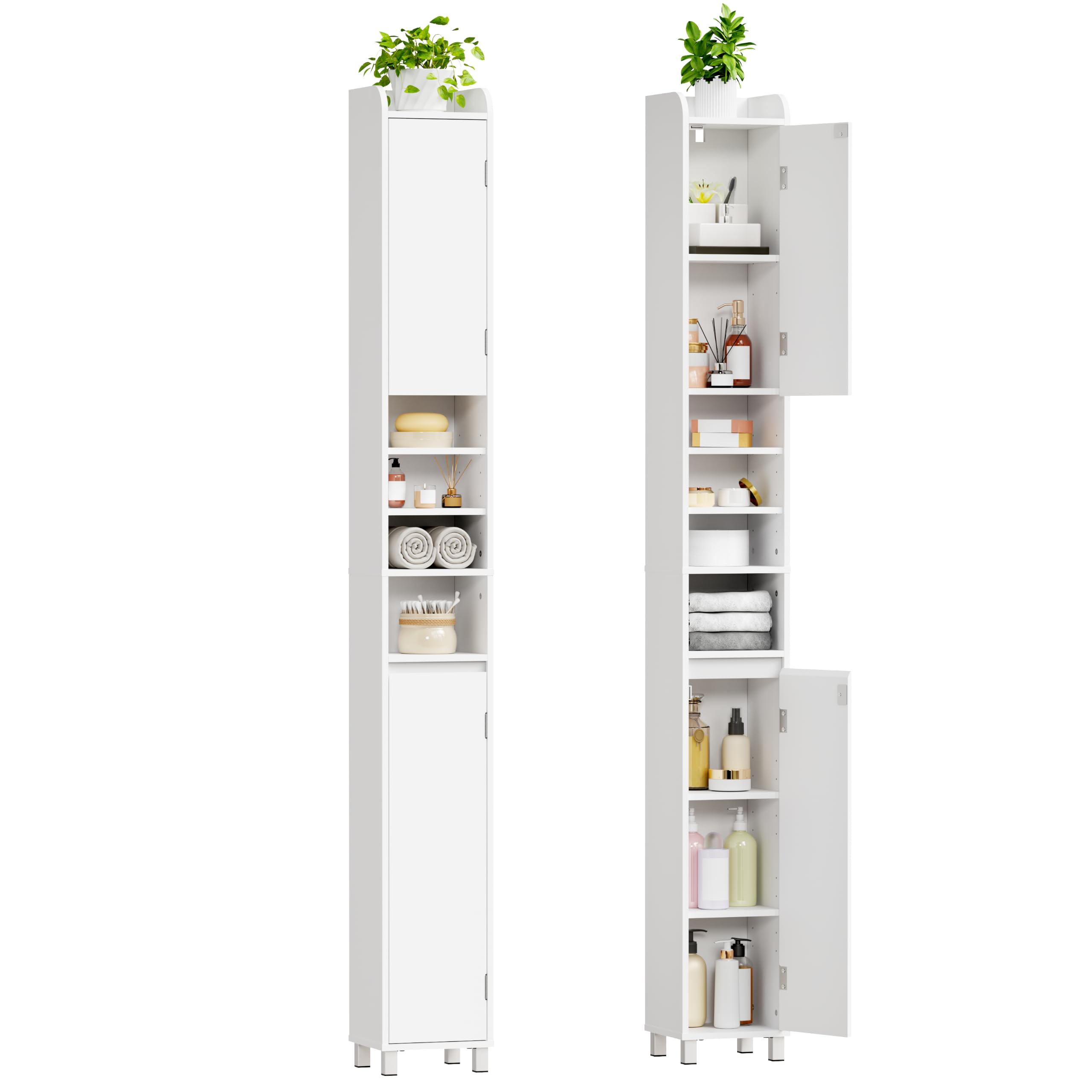 Badezimmerschrank Schmal, Badschrank Hochschrank, 20x20x180cm