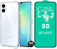 Kit Capa Capinha para Samsung A06 Anti Impacto Premium Transparente + Película Cerâmica 9D